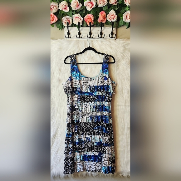 Mango Tango Earthquake Abstract Mini Dress W/ Rhinestones - Picture 4 of 9